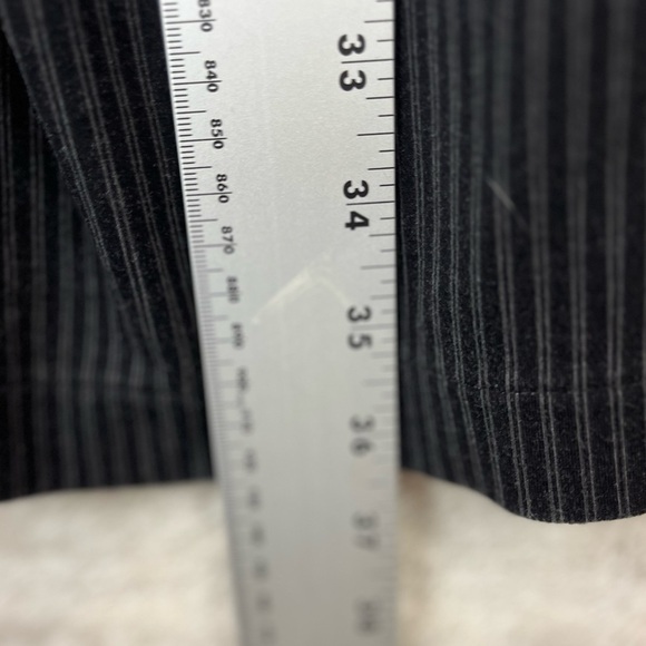 MAGASCHONI Black Double Pinstriped Stretch Pants Size Medium Pull On - Picture 11 of 11